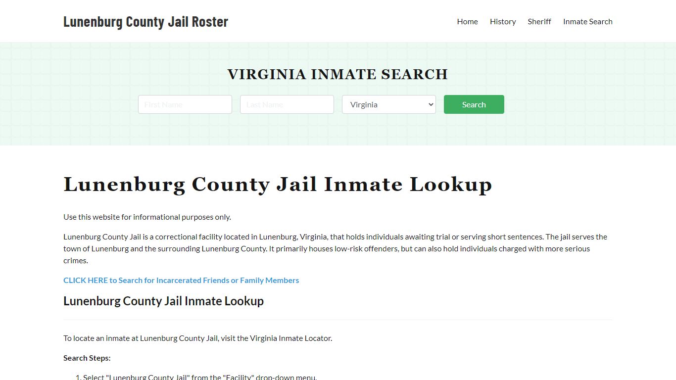 Lunenburg County Jail Roster Lookup, VA, Inmate Search