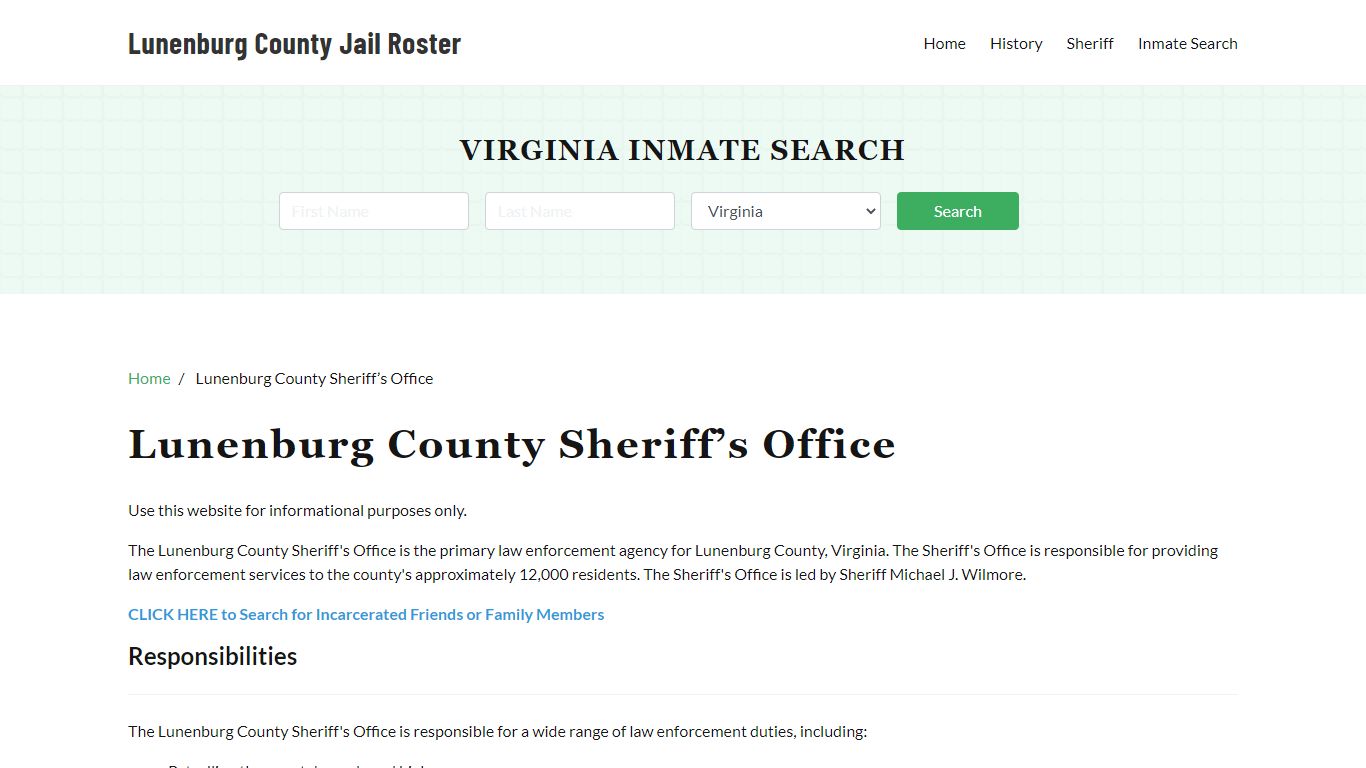 Lunenburg County Sheriff Office, VA, Arrest Warrants Search