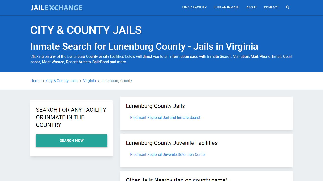 Inmate Search for Lunenburg County | Jails in Virginia - Jail Exchange